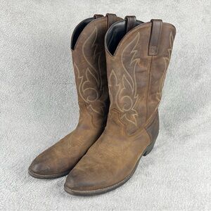 Masterson Mens RB876 Size 11D Brown Leather Cowboy Work Boots 12” Tall Soft Toe